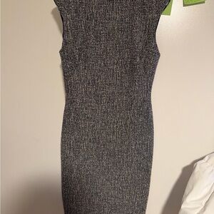 Nordstrom Black and Gray Textured Midi Dress Black Halo Dashing Duchess NWT